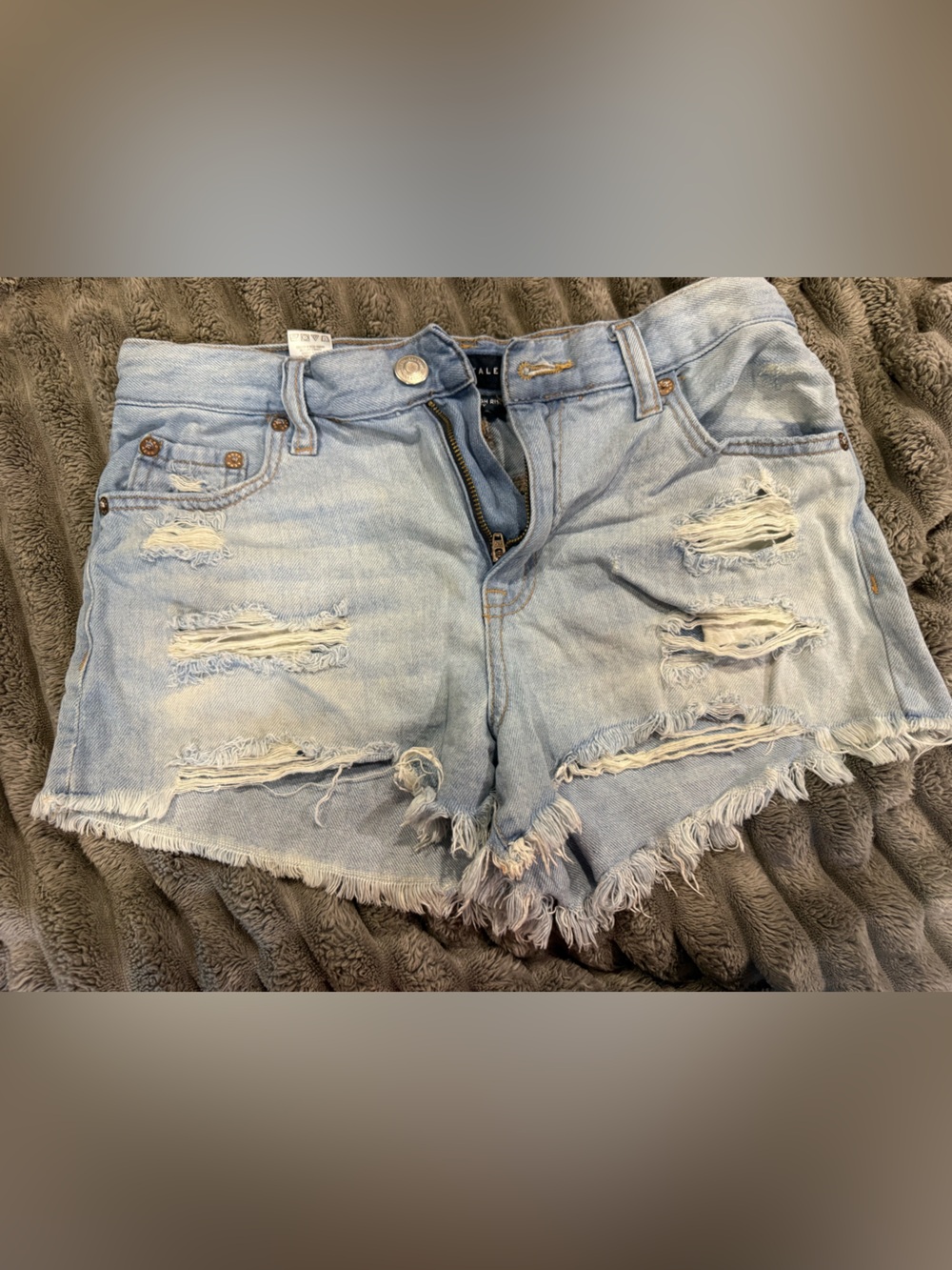 Aeropostale Light Blue Distressed Denim Cutoff Shorts